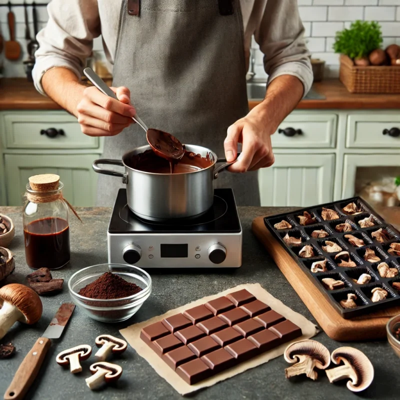 Hoe maak je champignon chocolade repen